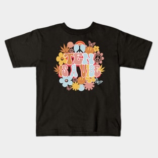 10th Birthday Retro Groovy Shirt, Ten Is a Vibe 10 Year Old Birthday Kids T-Shirt